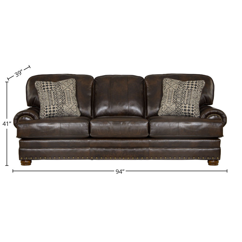 Bernhardt foster leather sofa discount